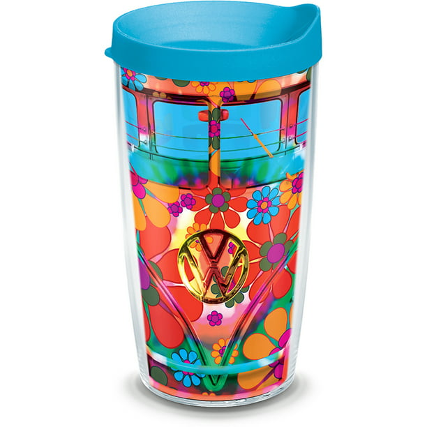 Peace Love Insulated Tumbler with Wrap and Lid 16 oz Tervis 1318096 Volkswagen Tritan Clear 